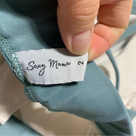 Sexy Mama Maternity Strap Back Ultra-Support Sports Bra Blue & White sz 34-36 - Picture 8 of 10